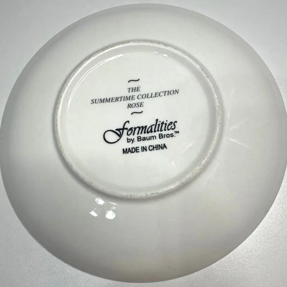 The Summertime Collection ROSE Formalities by: Baum Bros 8”plate trimmed in Gold